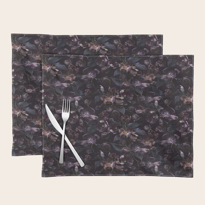 Black tulips on dark background Placemat Gallery Image 1