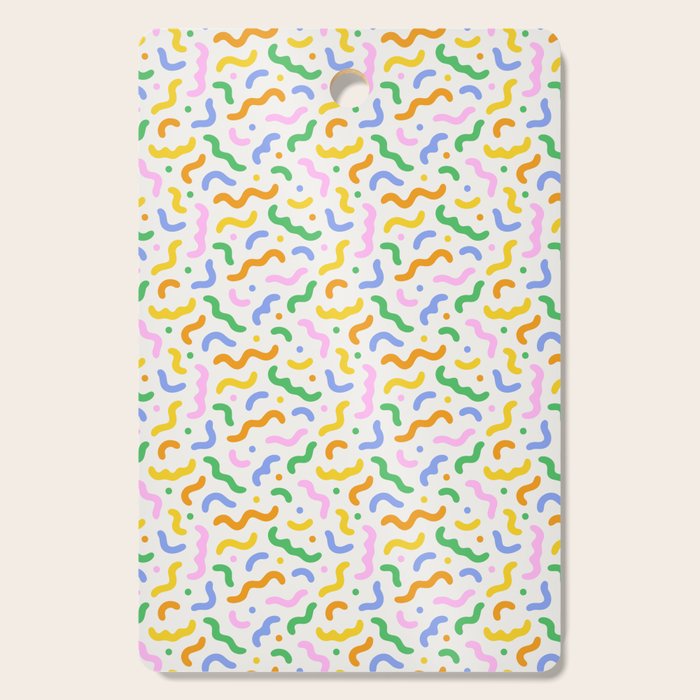 Colorful line doodle art pattern Cutting Board Gallery Image 1