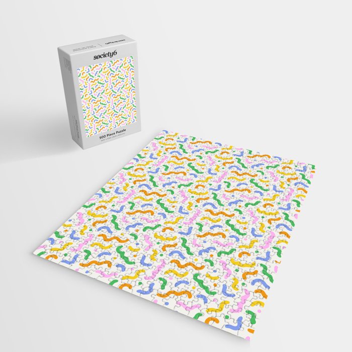 Colorful line doodle art pattern Jigsaw Puzzle Gallery Image 2