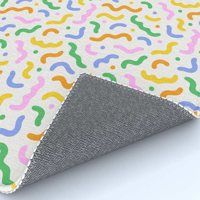 Colorful line doodle art pattern Rug Gallery Image 4