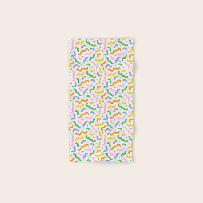 Colorful line doodle art pattern Bath Towel Gallery Image 1