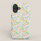 Colorful line doodle art pattern iPhone Case Gallery Image 1