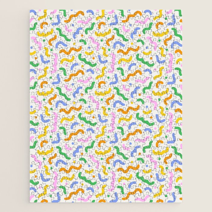 Colorful line doodle art pattern Jigsaw Puzzle Gallery Image 1