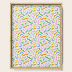 Colorful line doodle art pattern Serving Tray Gallery Image 1