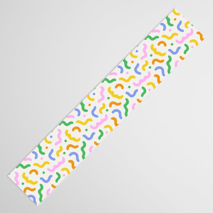 Colorful line doodle art pattern Table Runner Gallery Image 3