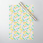 Colorful line doodle art pattern Wrapping Paper Gallery Image 1