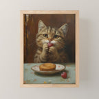 Strawberry Tart Cat Mini Art Print Gallery Image 1
