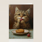 Strawberry Tart Cat Stationery Card Gallery Image 2