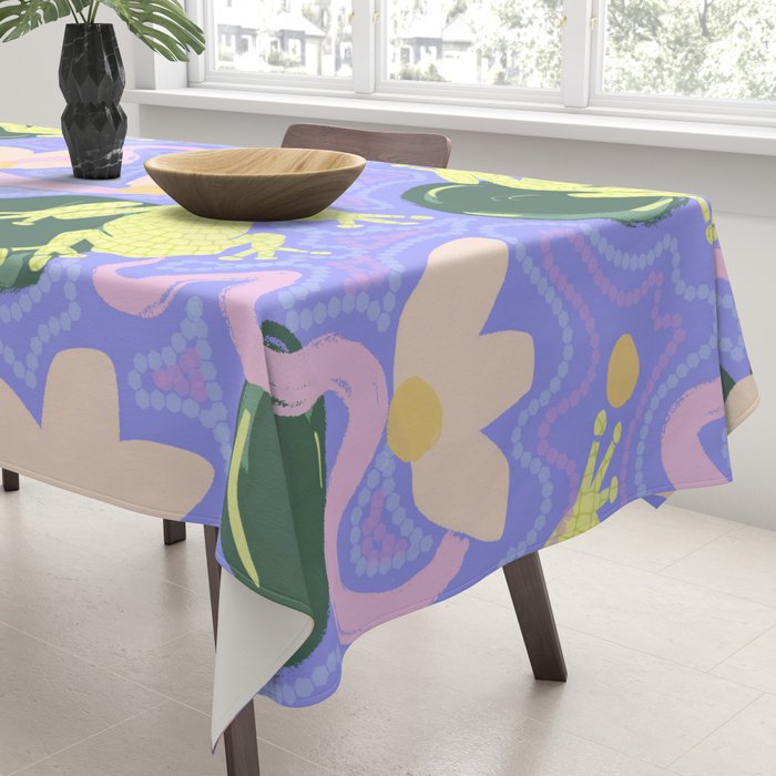 Feeling Froggy Periwinkle Blue Pattern Tablecloth Gallery Image 3