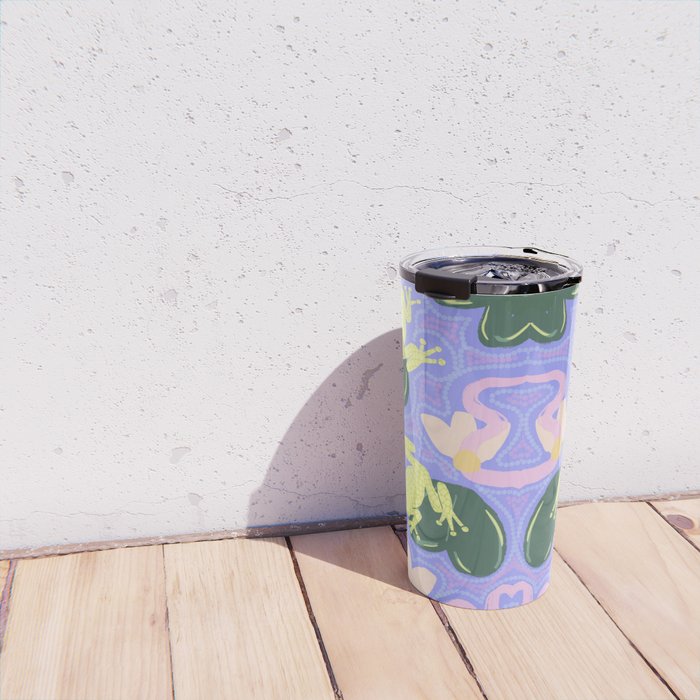 Feeling Froggy Periwinkle Blue Pattern Travel Mug Gallery Image 4