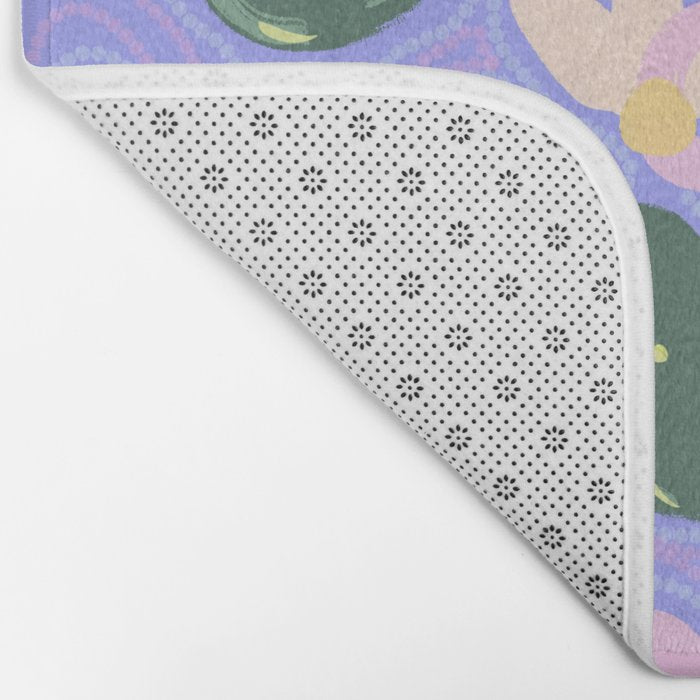Feeling Froggy Periwinkle Blue Pattern Bath Mat Gallery Image 2