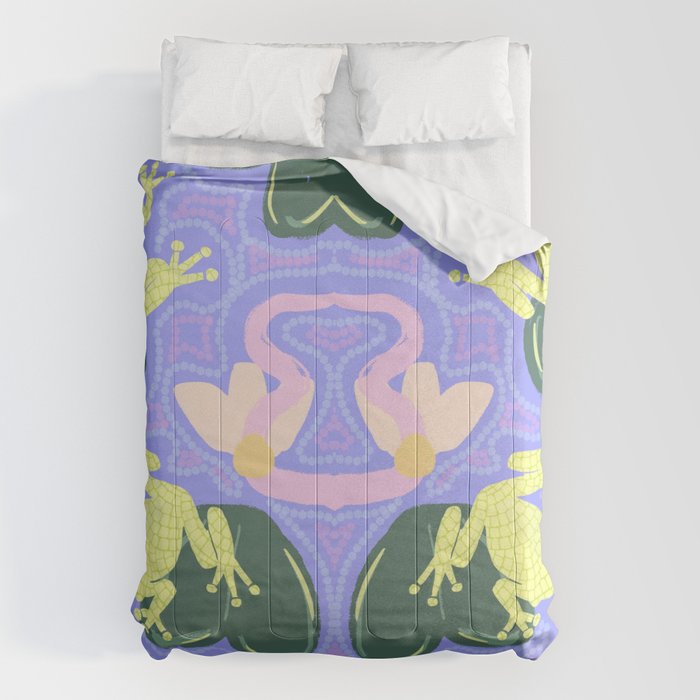 Feeling Froggy Periwinkle Blue Pattern Comforter Gallery Image 6