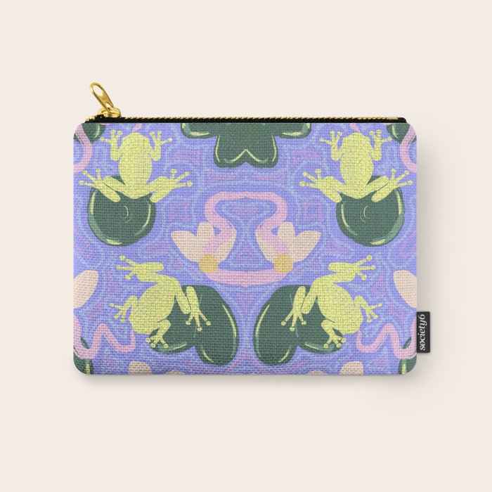 Feeling Froggy Periwinkle Blue Pattern Carry All Pouch Gallery Image 1