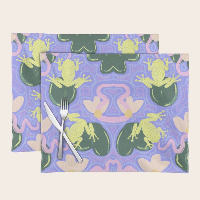 Feeling Froggy Periwinkle Blue Pattern Placemat Gallery Image 1