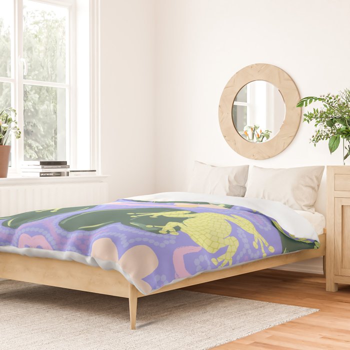 Feeling Froggy Periwinkle Blue Pattern Duvet Cover Gallery Image 2