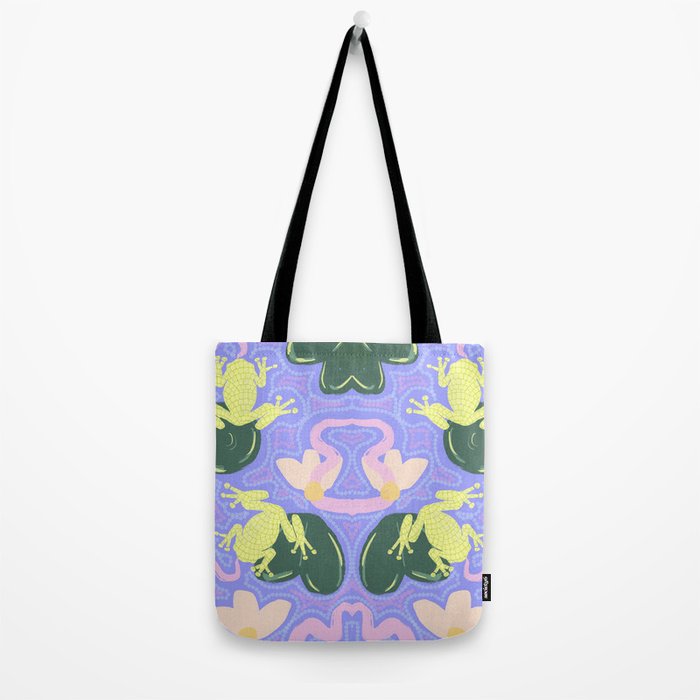Feeling Froggy Periwinkle Blue Pattern Tote Bag Gallery Image 2
