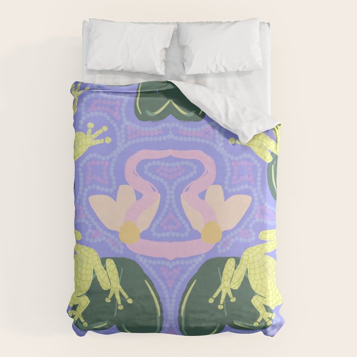Feeling Froggy Periwinkle Blue Pattern Duvet Cover Gallery Image 6