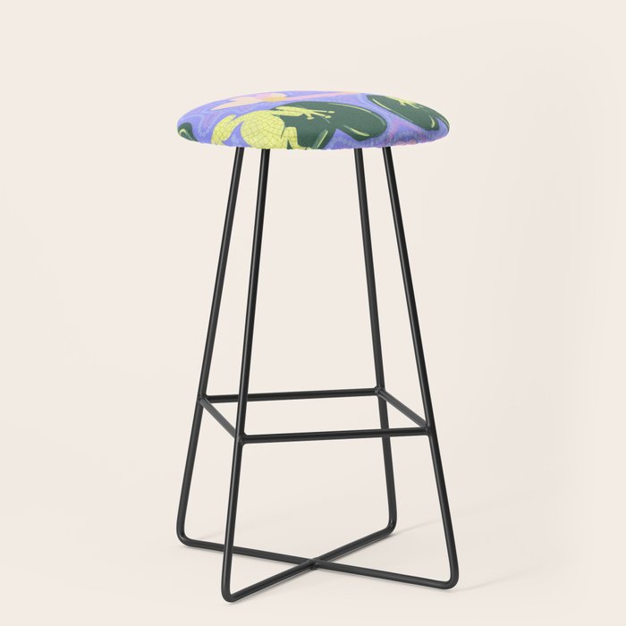 Feeling Froggy Periwinkle Blue Pattern Stool Gallery Image 1