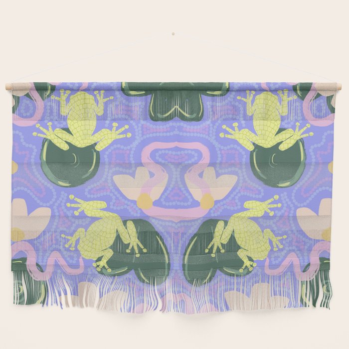 Feeling Froggy Periwinkle Blue Pattern Wall Hanging Gallery Image 1