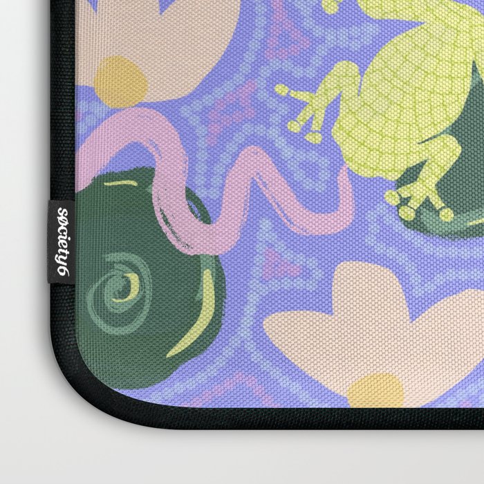 Feeling Froggy Periwinkle Blue Pattern Laptop Sleeve Gallery Image 3