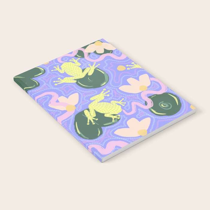 Feeling Froggy Periwinkle Blue Pattern Notebook Gallery Image 1