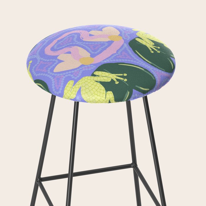 Feeling Froggy Periwinkle Blue Pattern Stool Gallery Image 2