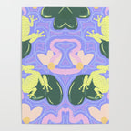 Feeling Froggy Periwinkle Blue Pattern Poster Gallery Image 4