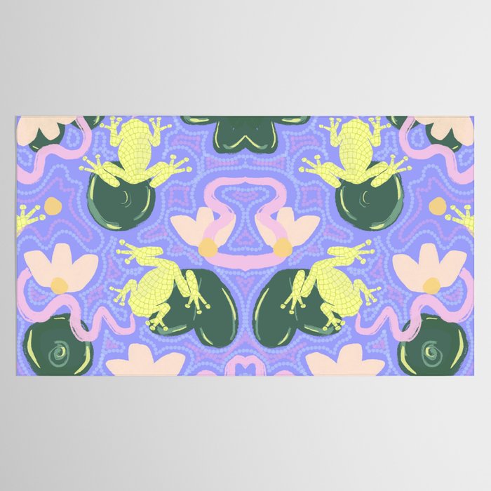Feeling Froggy Periwinkle Blue Pattern Tablecloth Gallery Image 2