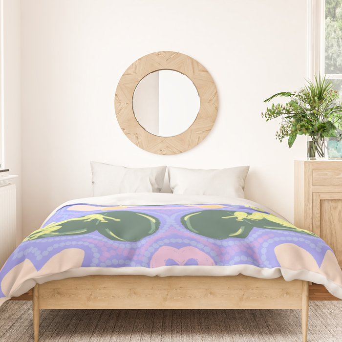 Feeling Froggy Periwinkle Blue Pattern Duvet Cover Gallery Image 3