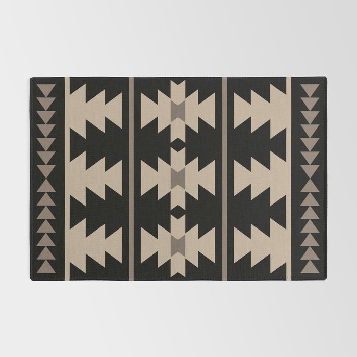 Southwestern Pattern 132 Black and Beige Rug Gallery Image 2