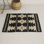 Southwestern Pattern 132 Black and Beige Rug Gallery Image 1