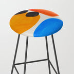 Minimalist Modern Mid Century Colorful Abstract Shapes Primary Colors Yellow Orange Blue Bubbles Stool Gallery Image 2