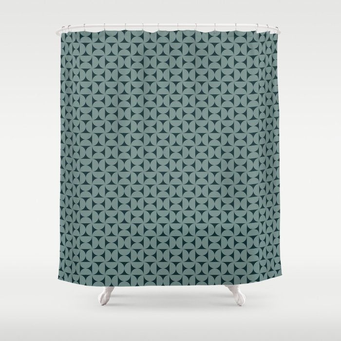 Bauhaus Mid Century Modern Geometric Pattern XI Shower Curtain Gallery Image 1