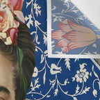 Woman  Blowing a pink Bubble gum with vintage Medway tapestry Wall Tapestry Gallery Image 3