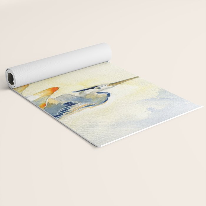 Flying Together - Great Blue Heron Yoga Mat Gallery Image 2