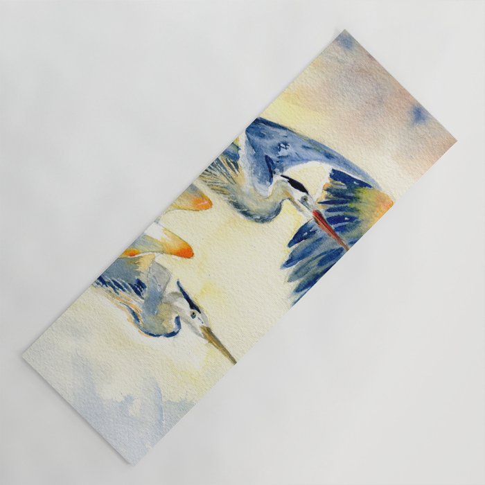Flying Together - Great Blue Heron Yoga Mat Gallery Image 1