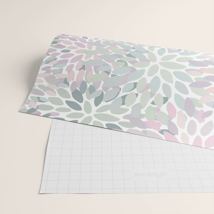 Festive, Floral Prints, Pink and Green, Modern Print Art Wrapping Paper Gallery Image 2