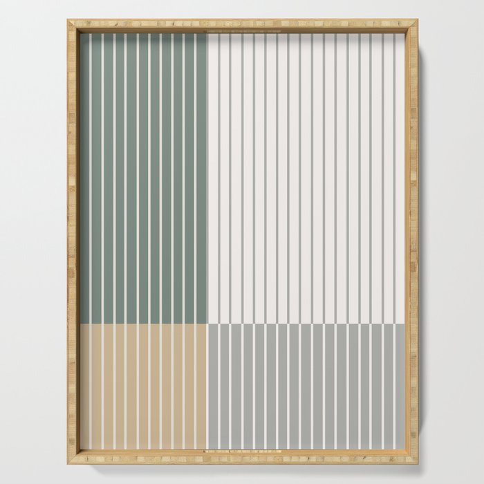 Color Block Line Abstract LXXX Serving Tray Gallery Image 1