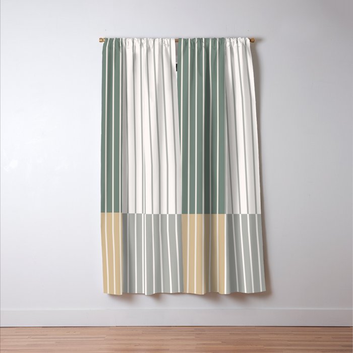 Color Block Line Abstract LXXX Window Curtain Gallery Image 3