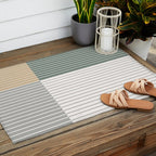 Color Block Line Abstract LXXX Outdoor Rug Gallery Image 2