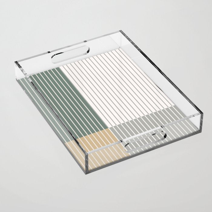 Color Block Line Abstract LXXX Acrylic Tray Gallery Image 1