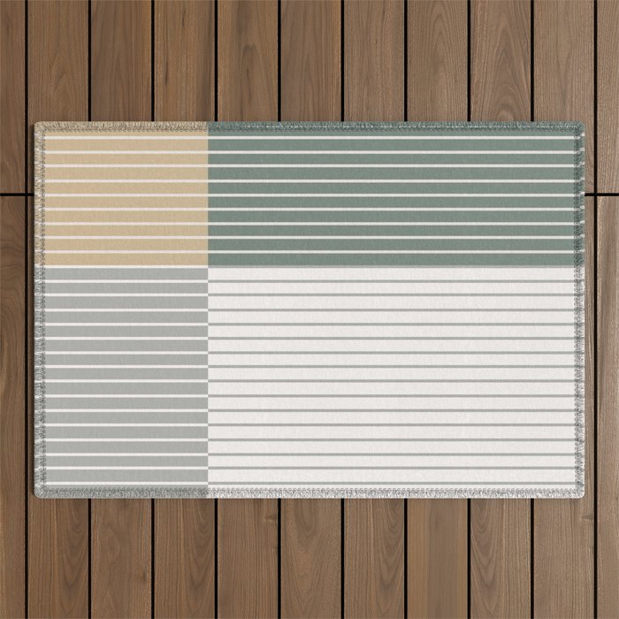 Color Block Line Abstract LXXX Outdoor Rug Gallery Image 1