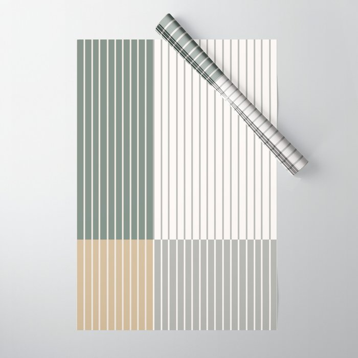 Color Block Line Abstract LXXX Wrapping Paper Gallery Image 1