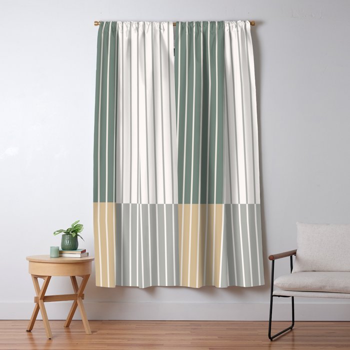 Color Block Line Abstract LXXX Window Curtain Gallery Image 5