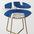 Colorful Mid Century Modern Abstract Fun Shapes Patterns Navy Blue Abstract Expressionism Side Table Gallery Image 2