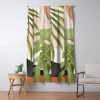 Abstract Art Tropical Leaves 21 Window Curtain Gallery Image 5
