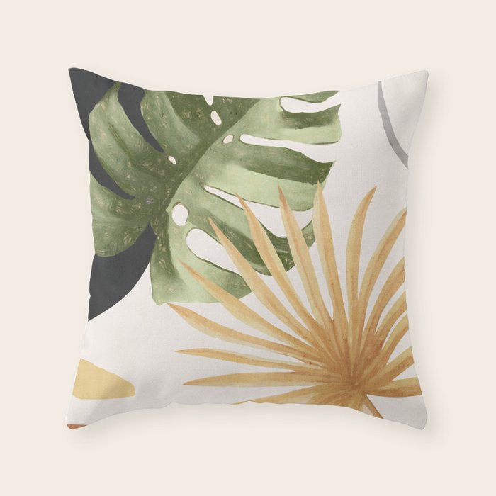Abstract Art Tropical Leaves 22 Throw Pillow Gallery Image 6
