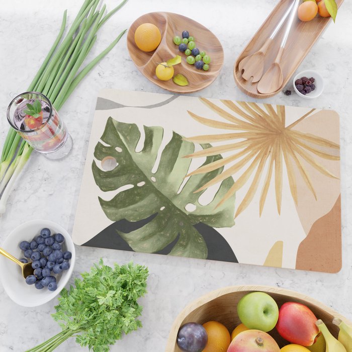 Abstract Art Tropical Leaves 22 Cutting Board Gallery Image 2