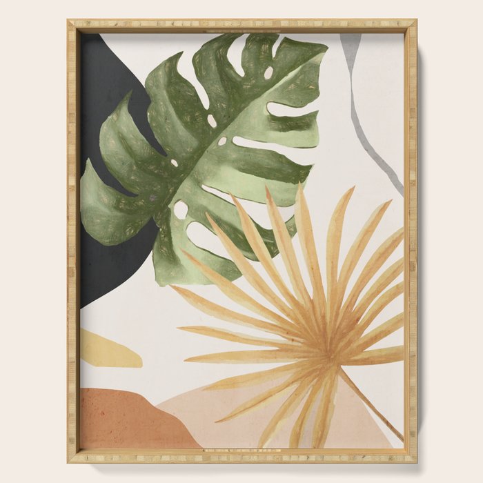 Abstract Art Tropical Leaves 22 Serving Tray Gallery Image 1