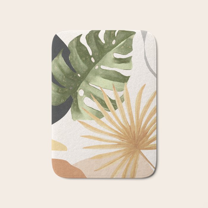 Abstract Art Tropical Leaves 22 Bath Mat Gallery Image 1